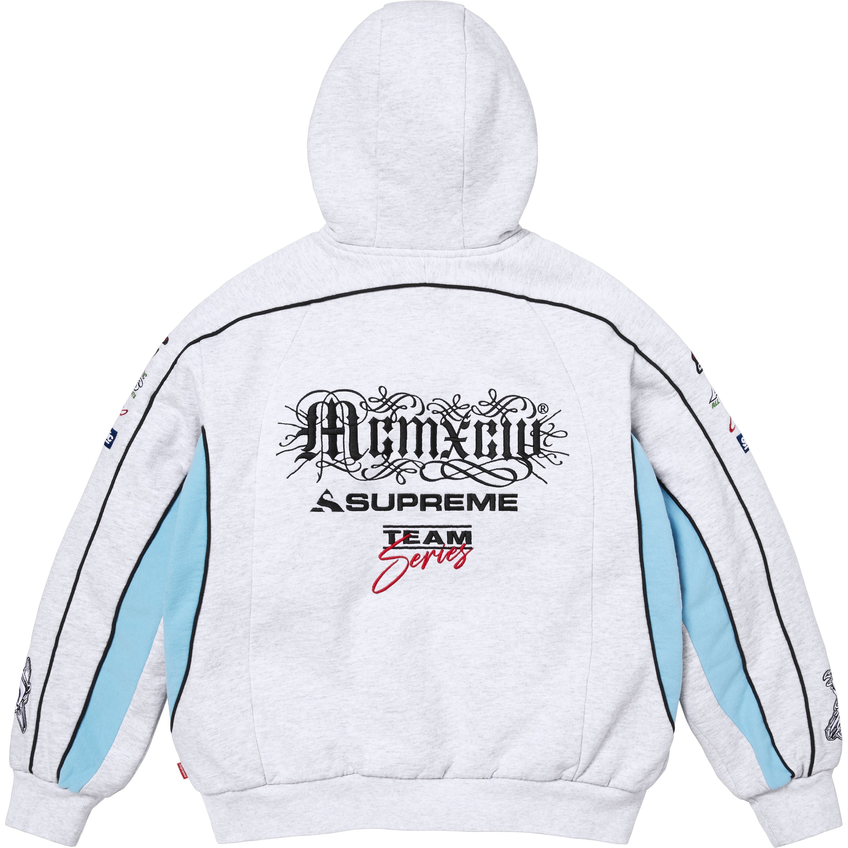 Racing Lined Zip Up Hooded Sweatshirt view 3